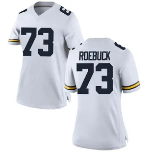 Ben Roebuck Michigan Wolverines Women's Replica Brand Jordan Football College Jersey - White