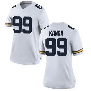 Bobby Kanka Michigan Wolverines Women's Game Brand Jordan Football College Jersey - White