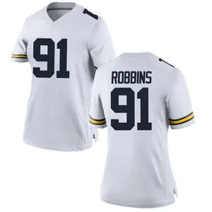 Brad Robbins Michigan Wolverines Women's Game Brand Jordan Football College Jersey - White
