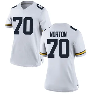 Brady Norton Michigan Wolverines Women's Replica Brand Jordan Football College Jersey - White