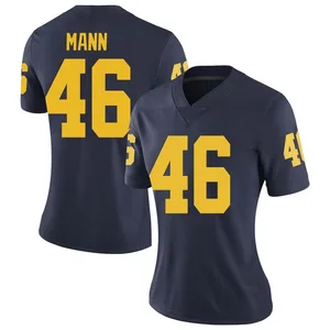 Brandon Mann Michigan Wolverines Women's Limited Brand Jordan Football College Jersey - Navy