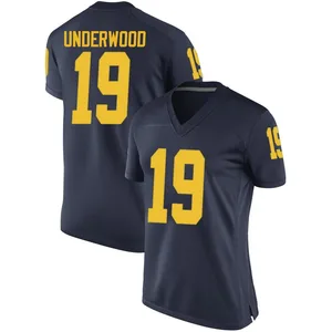 Bryce Underwood Michigan Wolverines Women's Replica Brand Jordan Football College Jersey - Navy
