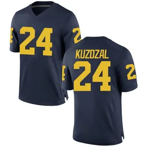 Bryson Kuzdzal Michigan Wolverines Youth Replica Brand Jordan Football College Jersey - Navy