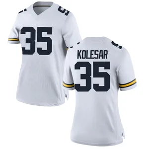Caden Kolesar Michigan Wolverines Women's Replica Brand Jordan Football College Jersey - White