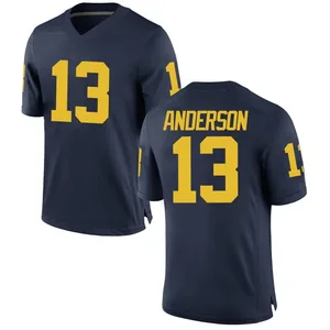 Caleb Anderson Michigan Wolverines Youth Replica Brand Jordan Football College Jersey - Navy