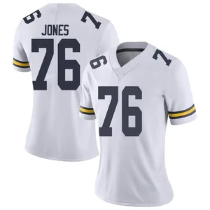 Connor Jones Michigan Wolverines Women's Limited Brand Jordan Football College Jersey - White