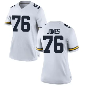 Connor Jones Michigan Wolverines Women's Replica Brand Jordan Football College Jersey - White