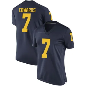 Donovan Edwards Michigan Wolverines Women's Replica Brand Jordan Football College Jersey - Navy