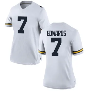 Donovan Edwards Michigan Wolverines Women's Replica Brand Jordan Football College Jersey - White