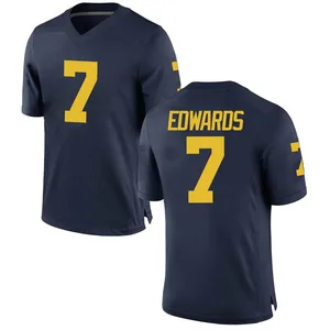 Donovan Edwards Michigan Wolverines Youth Replica Brand Jordan Football College Jersey - Navy