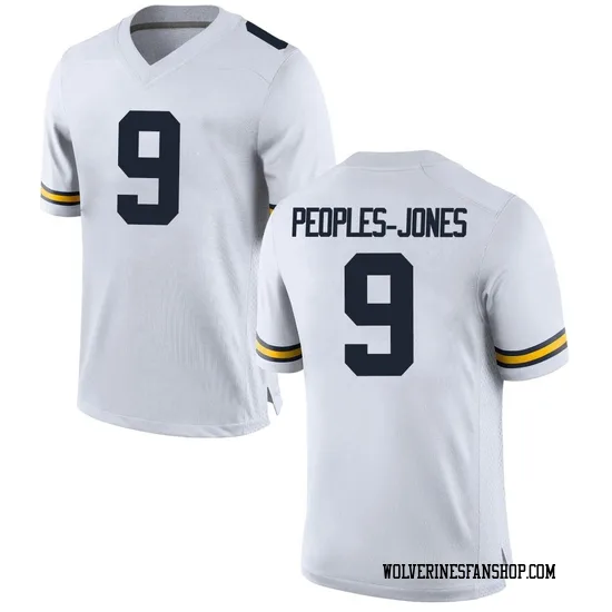 Donovan Peoples-Jones Michigan Wolverines Men's Game Brand Jordan Football College Jersey - White