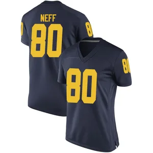 Hunter Neff Michigan Wolverines Women's Replica Brand Jordan Football College Jersey - Navy
