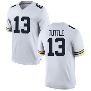 Jack Tuttle Michigan Wolverines Men's Game Brand Jordan Football College Jersey - White