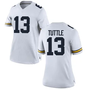 Jack Tuttle Michigan Wolverines Women's Replica Brand Jordan Football College Jersey - White
