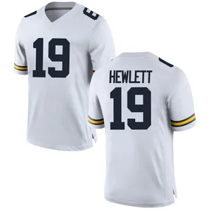Jason Hewlett Michigan Wolverines Men's Game Brand Jordan Football College Jersey - White