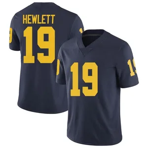 Jason Hewlett Michigan Wolverines Men's Limited Brand Jordan Football College Jersey - Navy