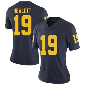 Jason Hewlett Michigan Wolverines Women's Limited Brand Jordan Football College Jersey - Navy