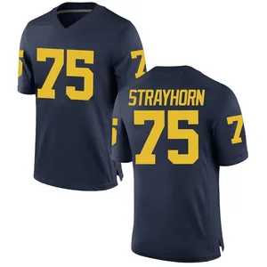 Kaden Strayhorn Michigan Wolverines Men's Replica Brand Jordan Football College Jersey - Navy