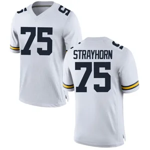 Kaden Strayhorn Michigan Wolverines Youth Game Brand Jordan Football College Jersey - White