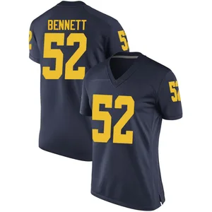 Kechaun Bennett Michigan Wolverines Women's Game Brand Jordan Football College Jersey - Navy
