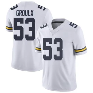 Liam Groulx Michigan Wolverines Men's Limited Brand Jordan Football College Jersey - White