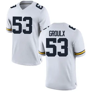 Liam Groulx Michigan Wolverines Men's Replica Brand Jordan Football College Jersey - White