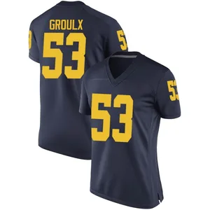 Liam Groulx Michigan Wolverines Women's Game Brand Jordan Football College Jersey - Navy