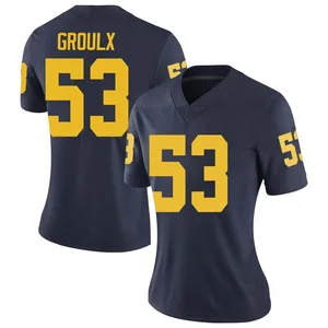 Liam Groulx Michigan Wolverines Women's Limited Brand Jordan Football College Jersey - Navy
