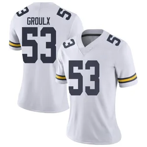 Liam Groulx Michigan Wolverines Women's Limited Brand Jordan Football College Jersey - White