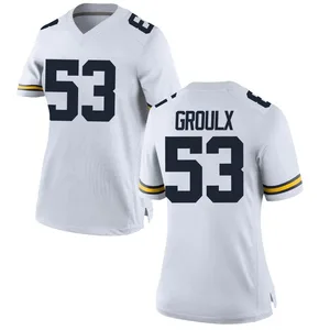 Liam Groulx Michigan Wolverines Women's Replica Brand Jordan Football College Jersey - White