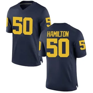 Luke Hamilton Michigan Wolverines Men's Replica Brand Jordan Football College Jersey - Navy