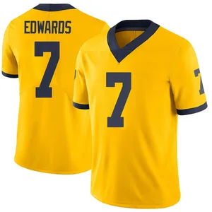 Men's Donovan Edwards Michigan Wolverines Men's Limited Brand Jordan Maize Football College Jersey