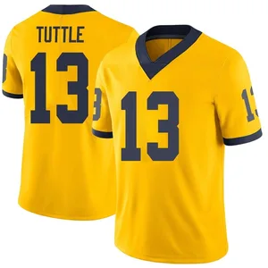 Men's Jack Tuttle Michigan Wolverines Men's Limited Brand Jordan Maize Football College Jersey
