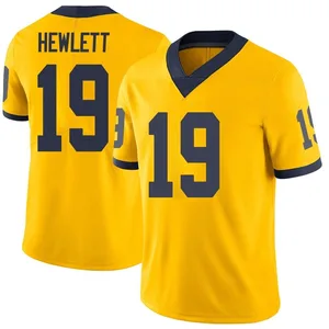 Men's Jason Hewlett Michigan Wolverines Men's Limited Brand Jordan Maize Football College Jersey