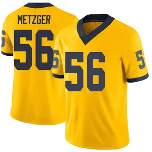 Men's Joel Metzger Michigan Wolverines Men's Limited Brand Jordan Maize Football College Jersey