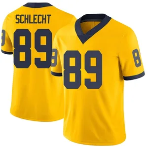 Men's Kaleb Schlecht Michigan Wolverines Men's Limited Brand Jordan Maize Football College Jersey