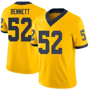 Men's Kechaun Bennett Michigan Wolverines Men's Limited Brand Jordan Maize Football College Jersey