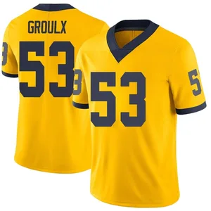 Men's Liam Groulx Michigan Wolverines Men's Limited Brand Jordan Maize Football College Jersey