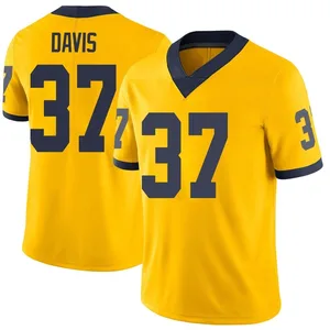 Men's Micah Davis Michigan Wolverines Men's Limited Maize Football College Jersey