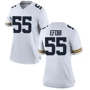 Nathan Efobi Michigan Wolverines Women's Game Brand Jordan Football College Jersey - White