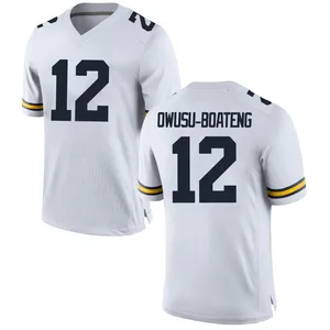 Nathaniel Owusu-Boateng Michigan Wolverines Men's Game Brand Jordan Football College Jersey - White