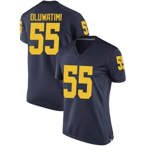 Olusegun Oluwatimi Michigan Wolverines Women's Game Brand Jordan Football College Jersey - Navy