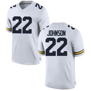 Ricky Johnson Michigan Wolverines Youth Replica Brand Jordan Football College Jersey - White
