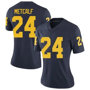 Tevis Metcalf Michigan Wolverines Women's Limited Brand Jordan Football College Jersey - Navy