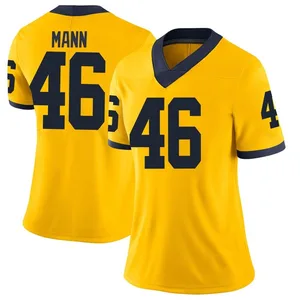 Women's Brandon Mann Michigan Wolverines Women's Limited Brand Jordan Maize Football College Jersey