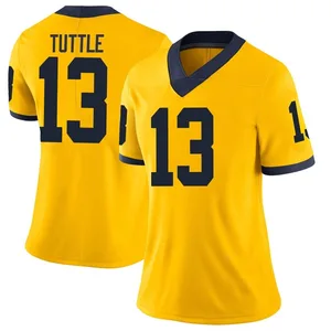 Women's Jack Tuttle Michigan Wolverines Women's Limited Brand Jordan Maize Football College Jersey