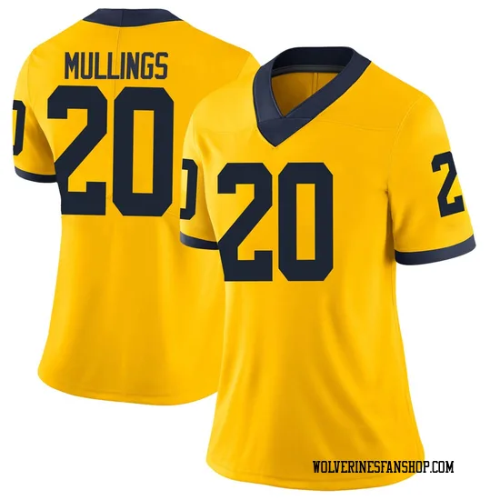 Women's Kalel Mullings Michigan Wolverines Women's Limited Brand Jordan Maize Football College Jersey