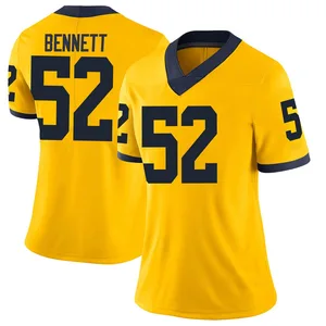 Women's Kechaun Bennett Michigan Wolverines Women's Limited Brand Jordan Maize Football College Jersey