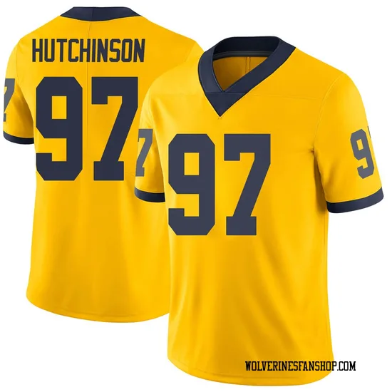 Youth Aidan Hutchinson Michigan Wolverines Youth Limited Brand Jordan Maize Football College Jersey