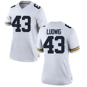 Zach Ludwig Michigan Wolverines Women's Game Brand Jordan Football College Jersey - White